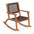 Chaise à bascule en bois d'acacia et corde tressée