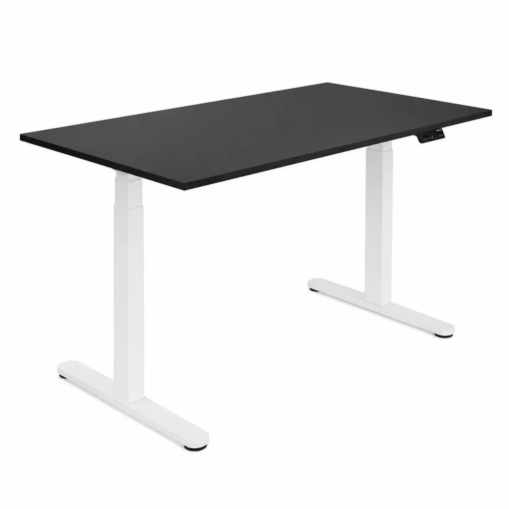 Bureau réglable en hauteur avec plateau en MDF et pieds en acier 120x60 cm