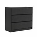 Commode 3 tiroirs en bois noir