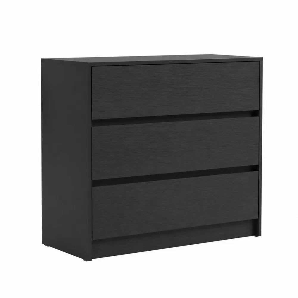 Commode 3 tiroirs en bois noir
