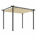 Pergola rectangulaire en métal 300 x 250 cm Polyester Beige