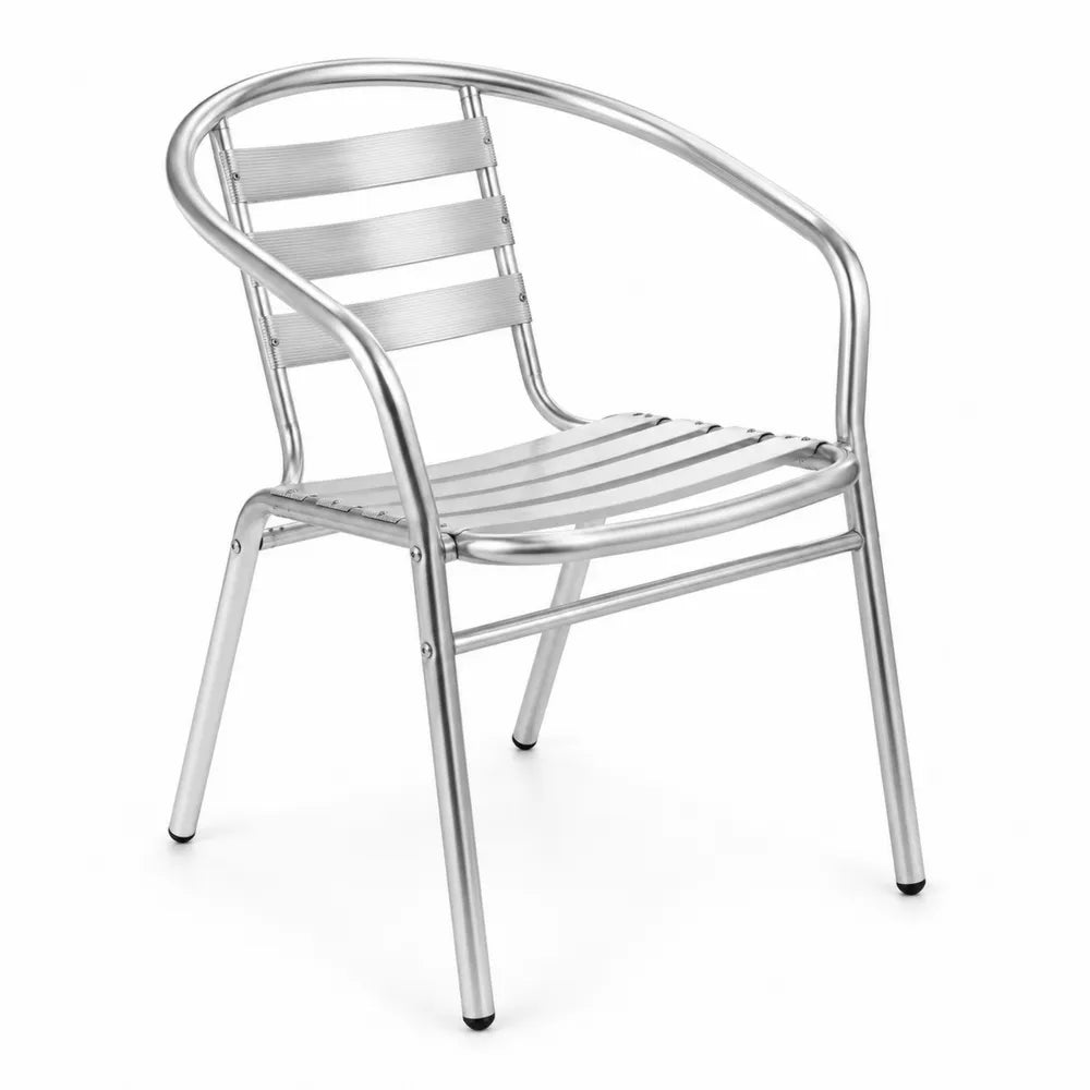 Chaise en aluminium argent
