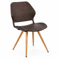 Chaise en résine tressée et bois de chêne Marron