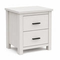 Table de chevet en bois composite blanc avec 2 tiroirs 60x40x55 cm
