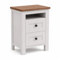 Table de chevet en bois avec tiroirs MDF et surface chêne