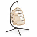 Chaise suspendue en rotin avec coussins Beige