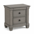 Table de chevet en bois avec 2 tiroirs Chêne Gris