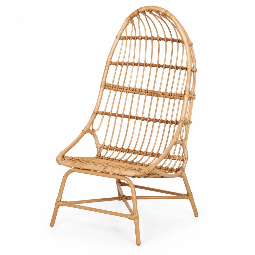 Chaise en rotin avec dossier haut