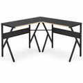 Bureau d'angle en métal et MDF Noir